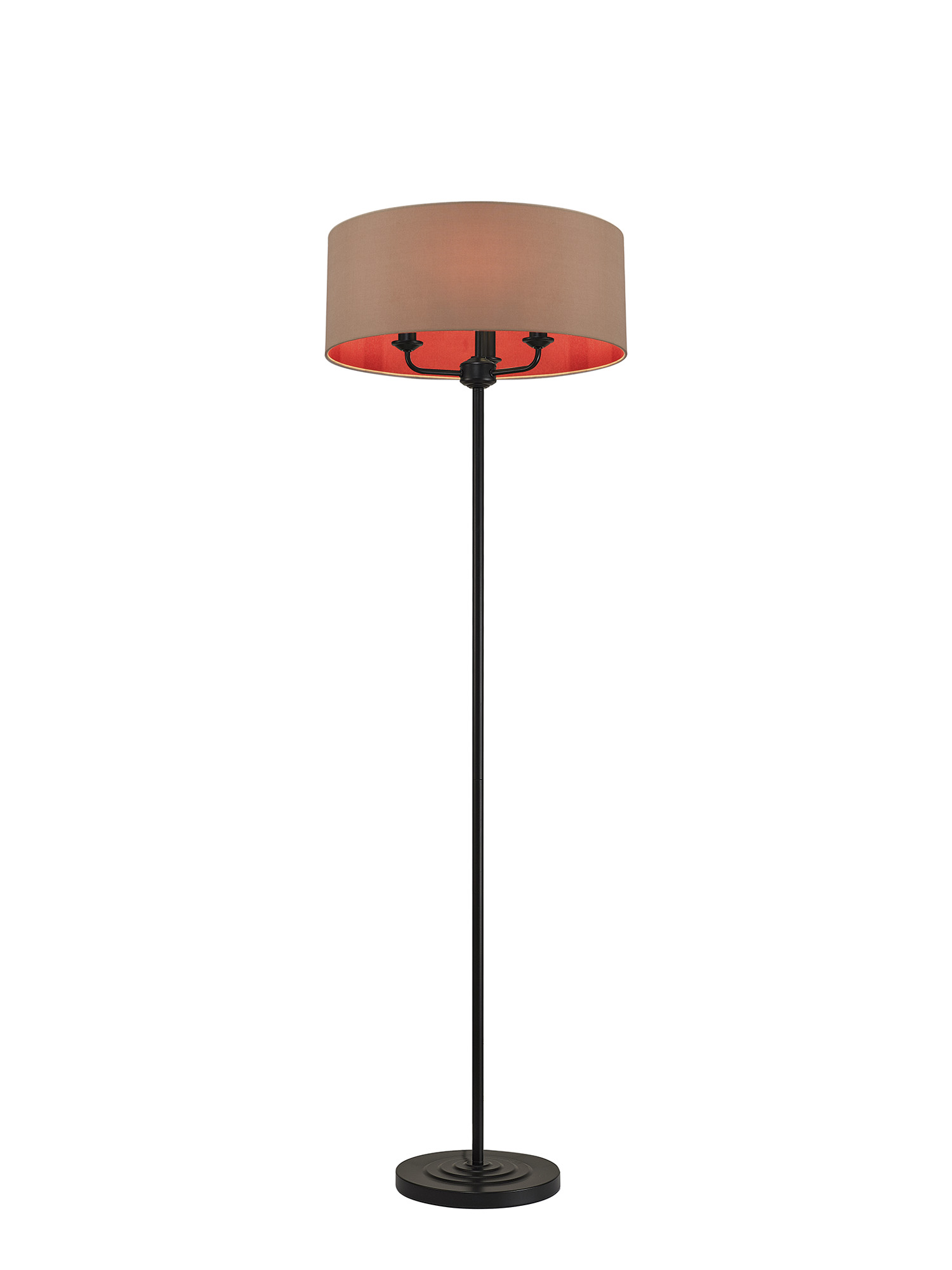 DK1063  Banyan 45cm 3 Light Floor Lamp Matt Black, Antique Gold